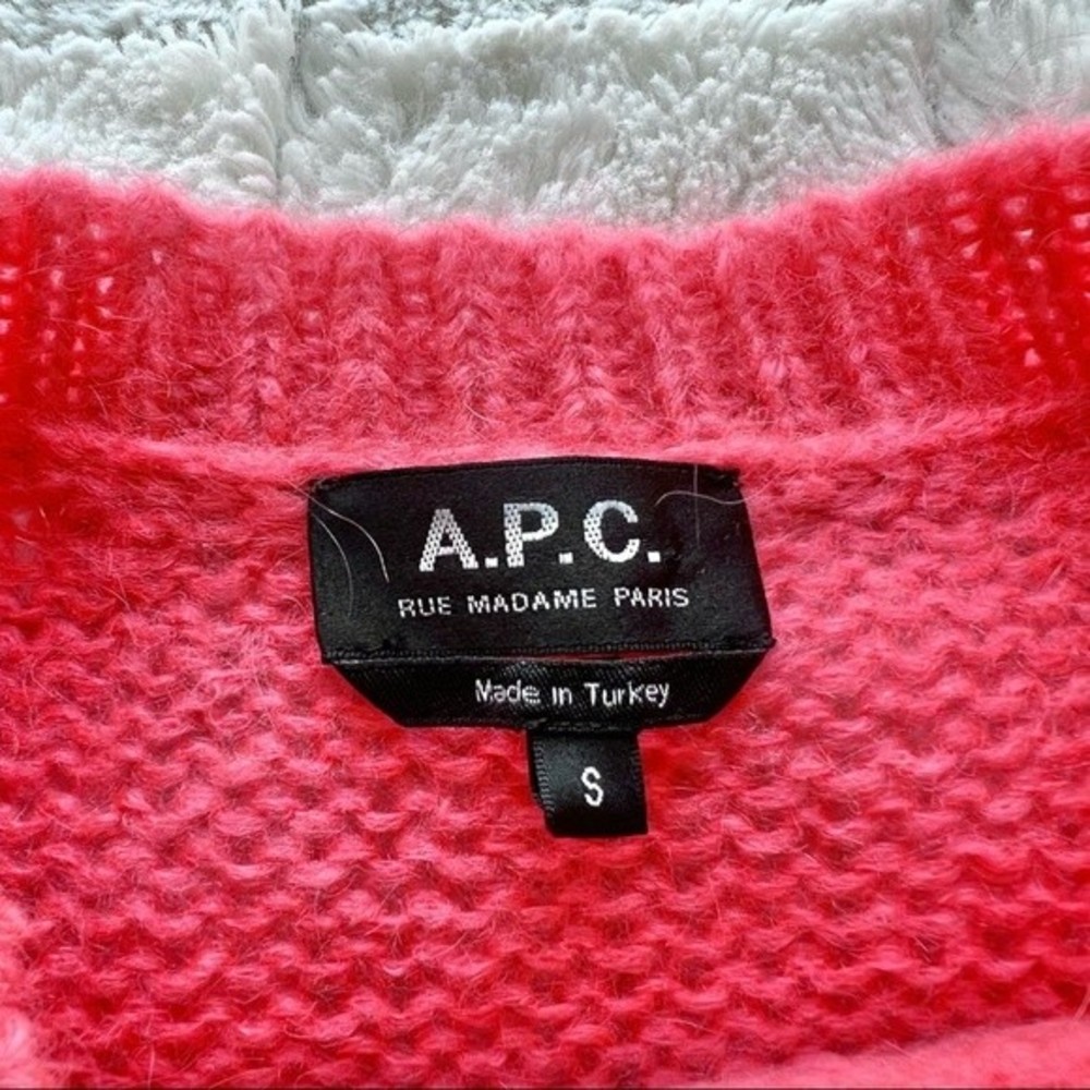 A.P.C. Pink Short Sleeve Sweater S Mohair Blend View 6